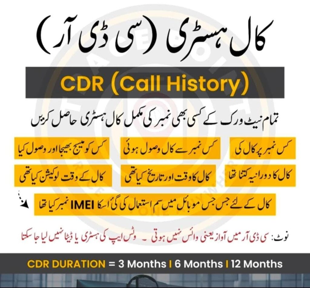 About Us Call History (CDR)
